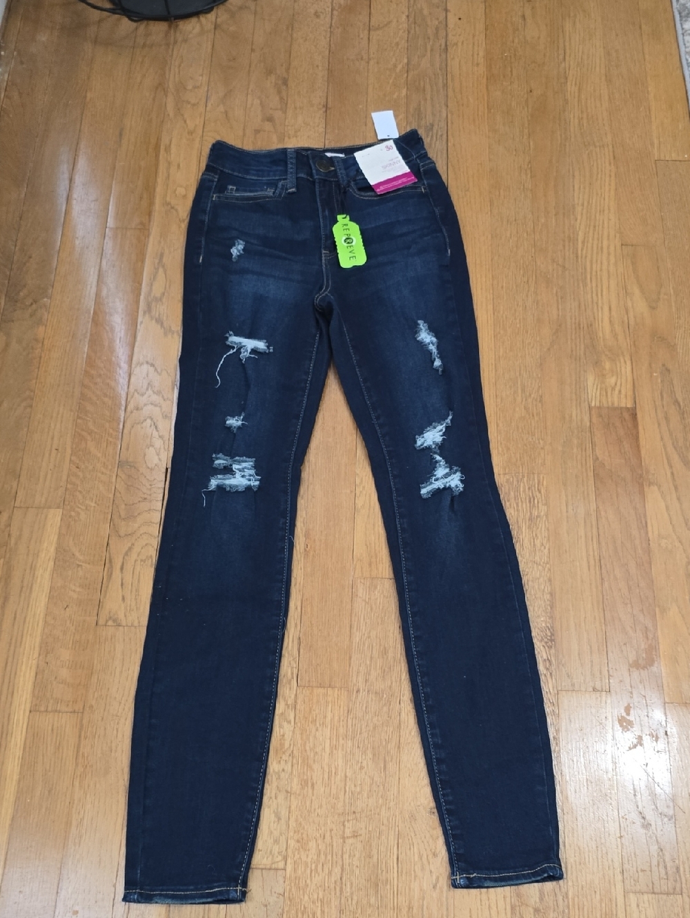 SO BRAND WOMEN'S JUNIORS BLUE HIGH-RISE SKINNY JEANS SIZE 0/24W